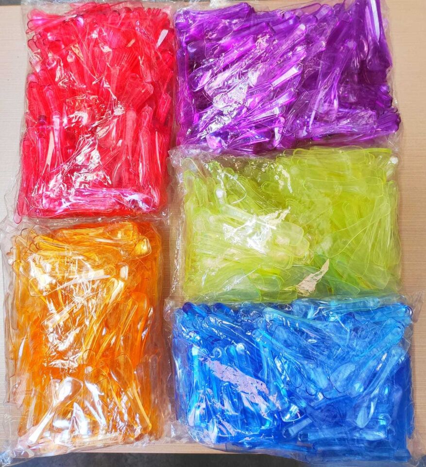 Plastik Panda Kaşık Renkli ( 500 Adet )