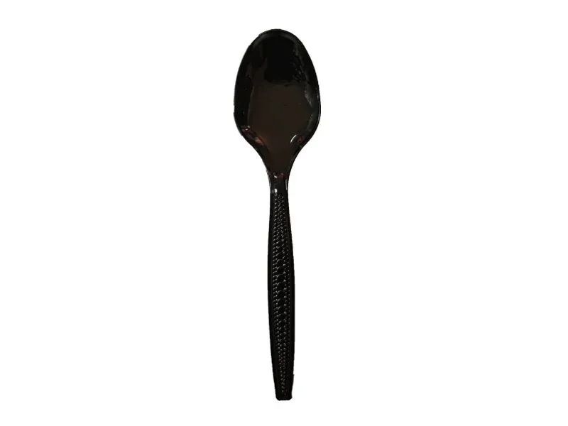 Siyah Lüks Plastik Büyük Kaşık ( 50 Adet )