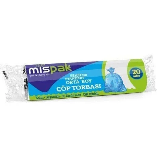Çöp Poşeti Orta Boy Siyah 180 G ( 55x60 cm - 25 Rulo)