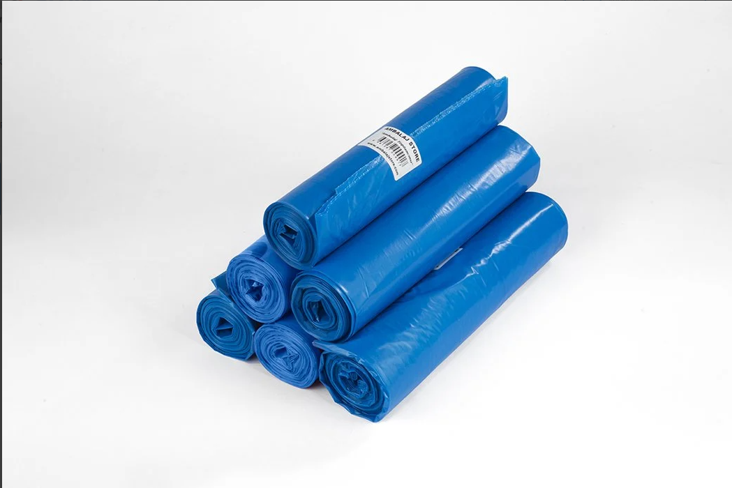Endüstriyel Çöp Poşeti Jumbo Boy Mavi 300G 10 Adet