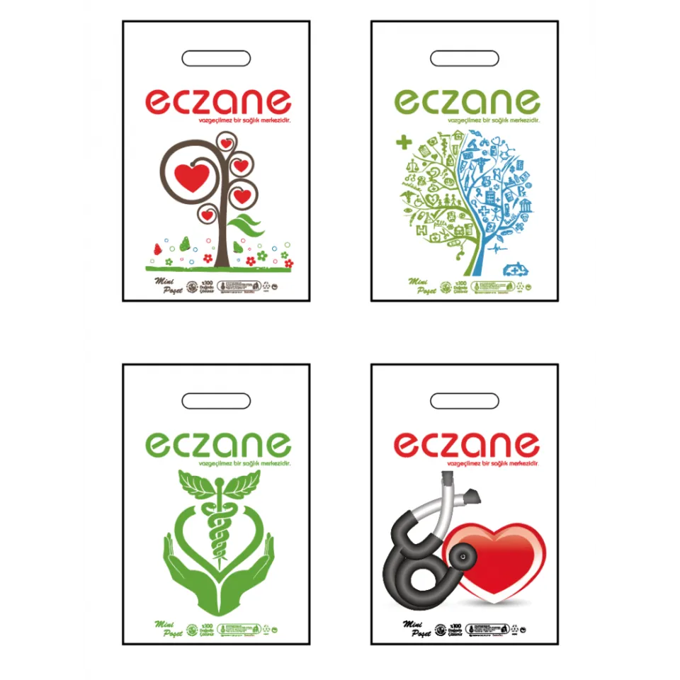 Eczane Baskılı El Geçme Blok Poşet 0 No 20x30 cm ( 5000 Adet )