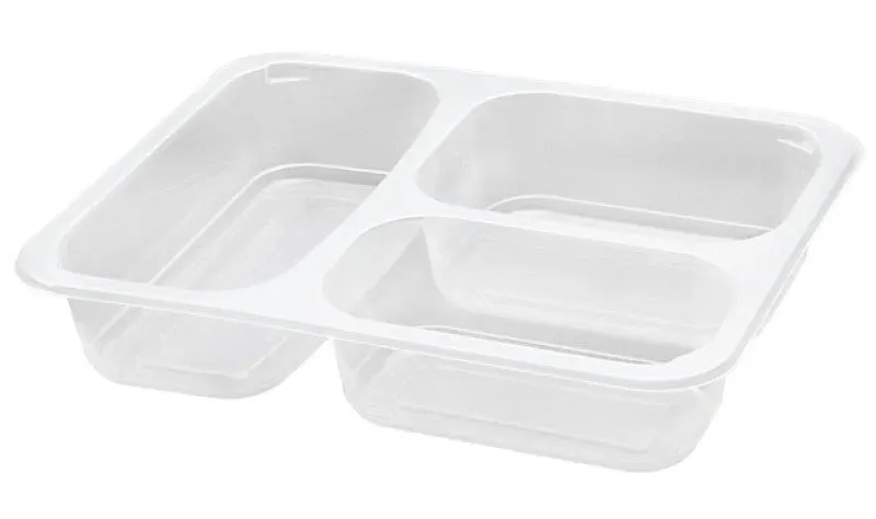 3 Bölmeli Mikrodalga Yemek Kabı V415-1 ( 50 Adet )