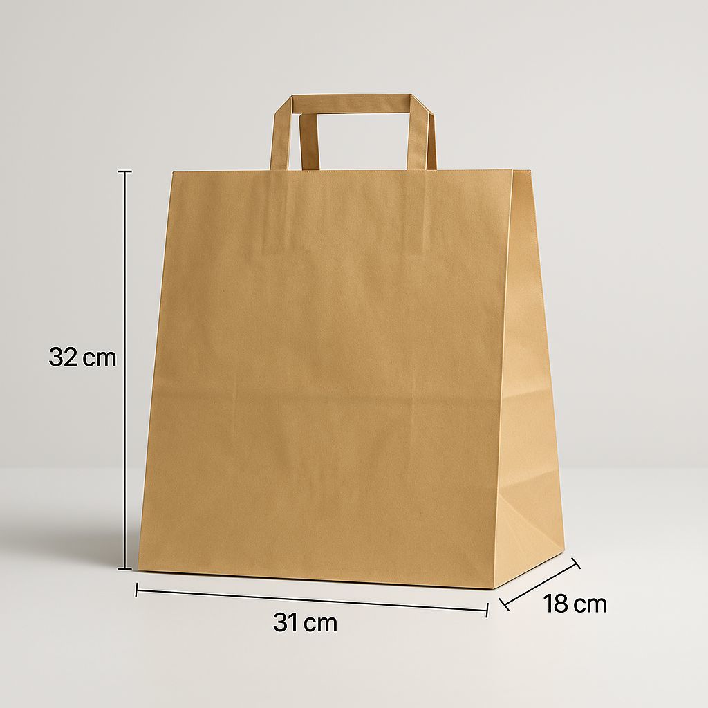 Çanta Kraft 32x31x18 Cm Düz Sap
