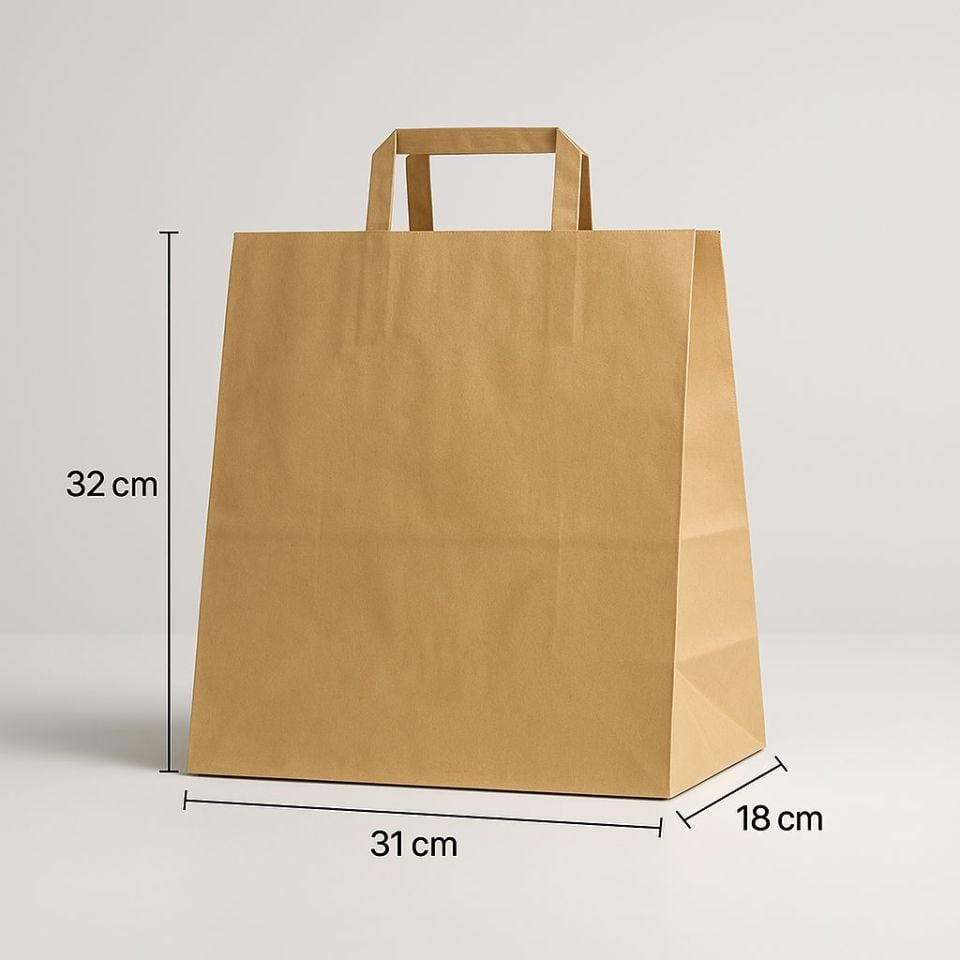 Çanta Kraft 32x31x18 Cm Düz Sap
