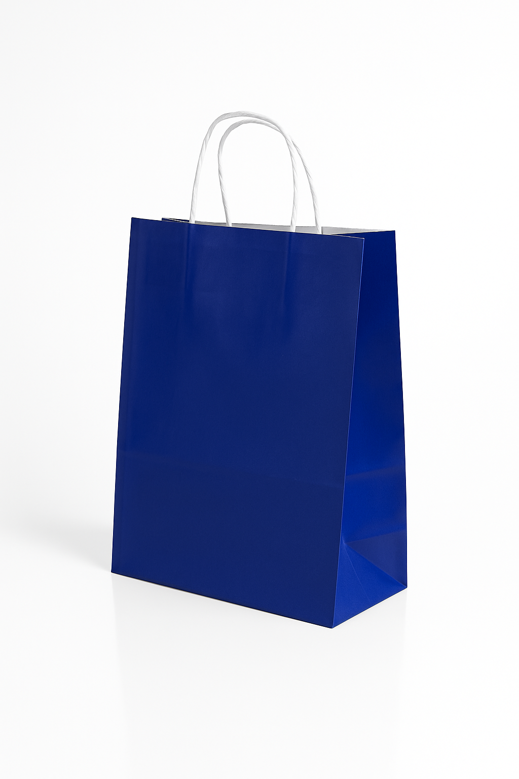 Çanta Beyaz Kraft 25x31x12 Cm Burgu Sap Lacivert