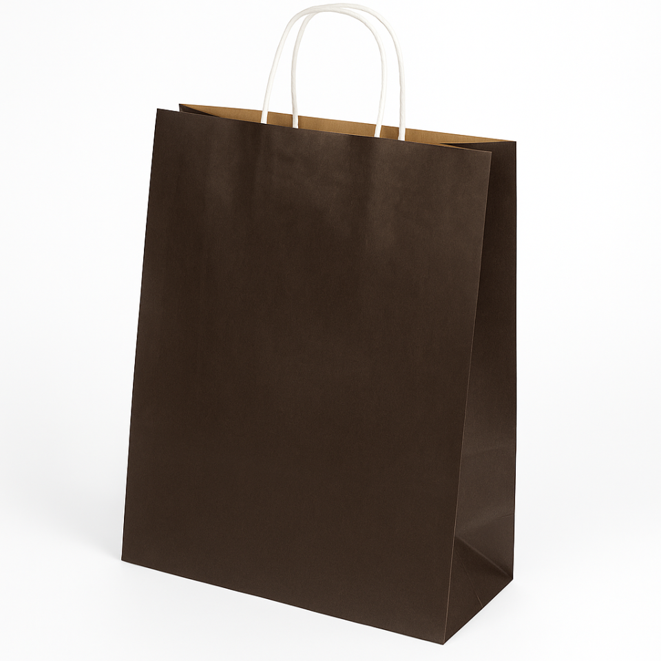 Çanta Kraft 32x40x12 cm Burgu Sap Kahverengi