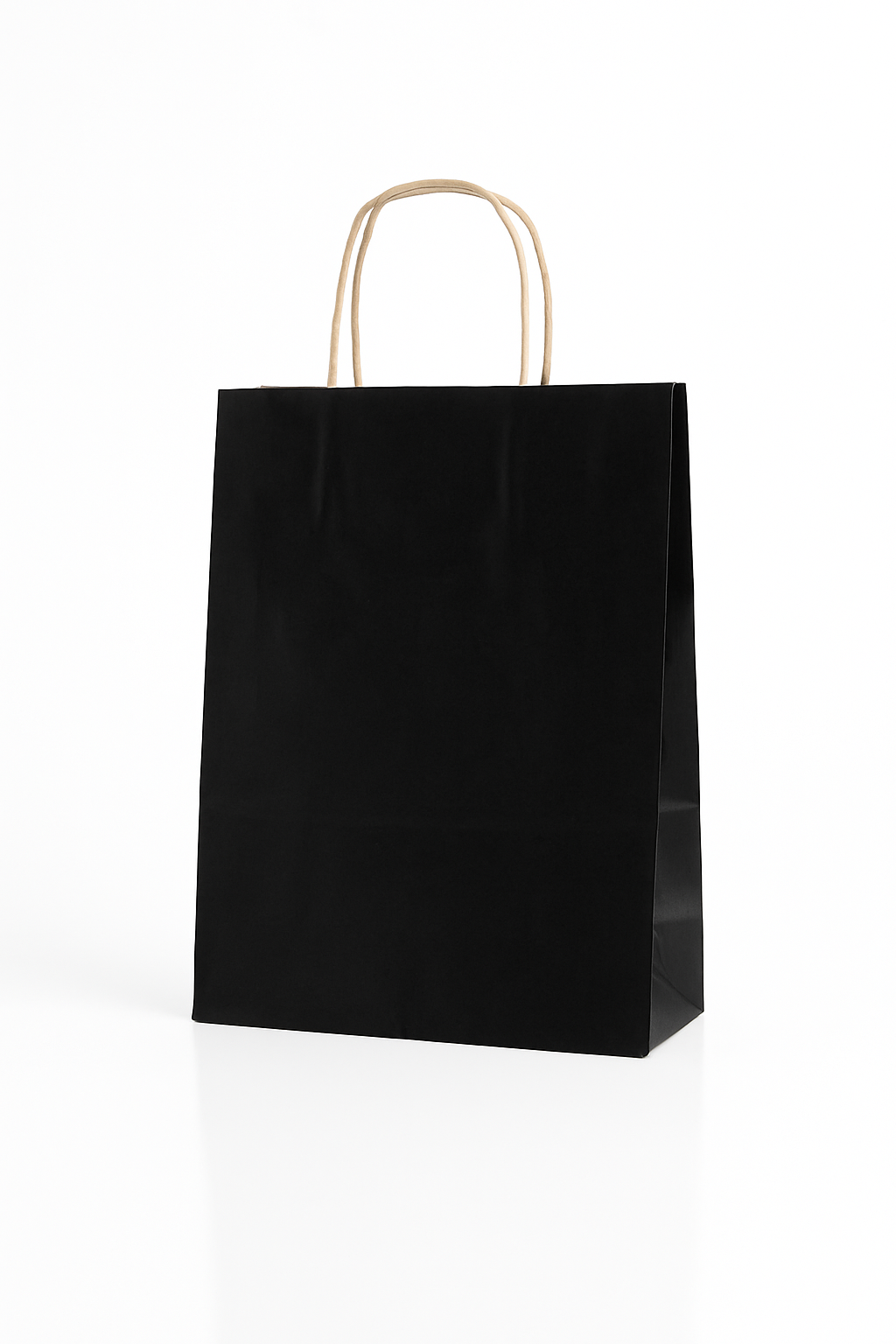 Çanta Kraft 18x24x9 cm Burgu Sap Siyah 50 Adetli