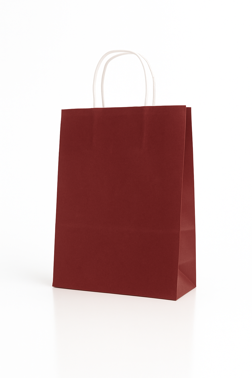 Çanta Beyaz Kraft 25x31x12 Cm Burgu Sap Bordo