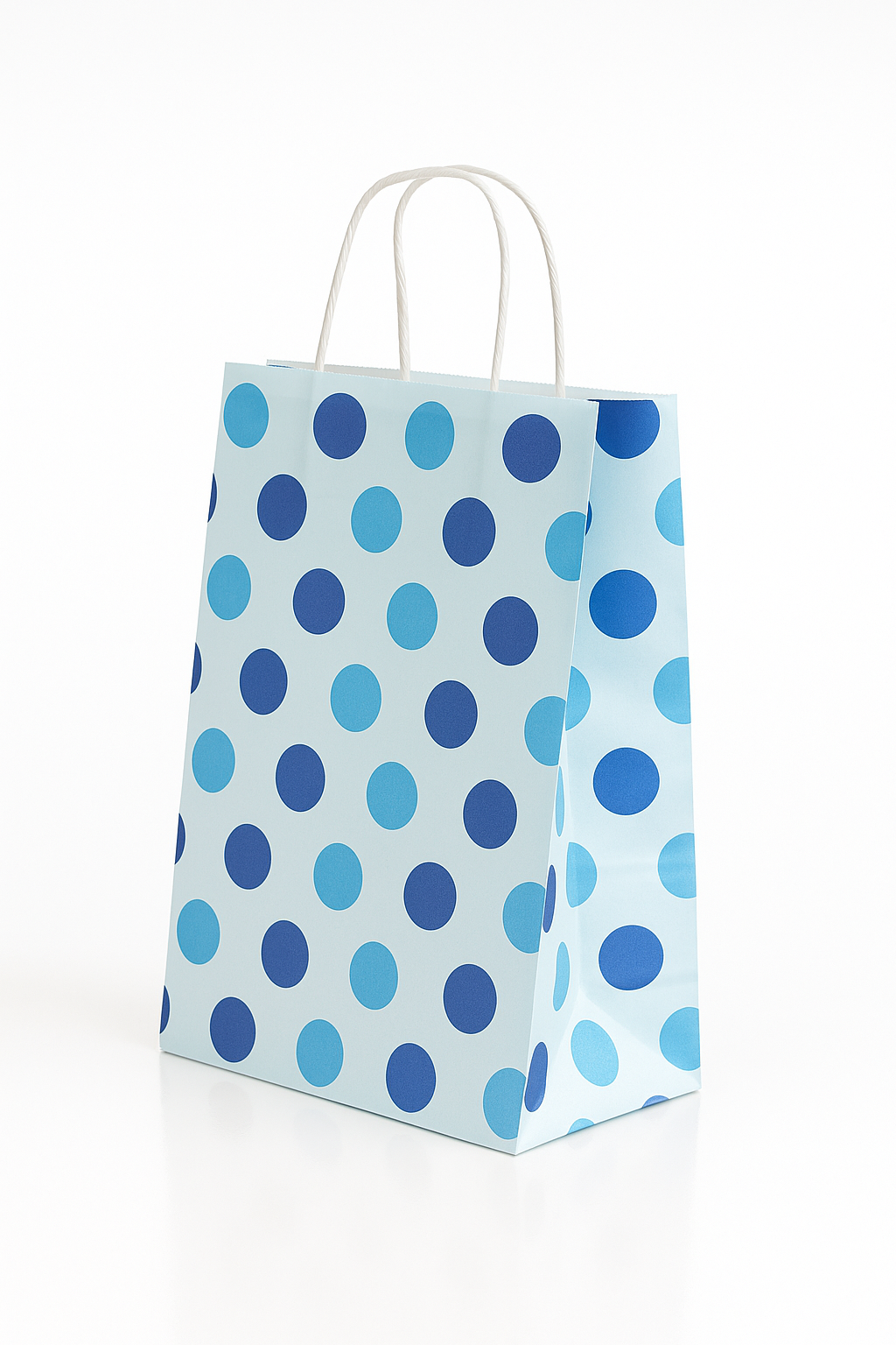 Puantiyeli Beyaz Kraft Çanta 8x24x9 cm 50 ADETLİ