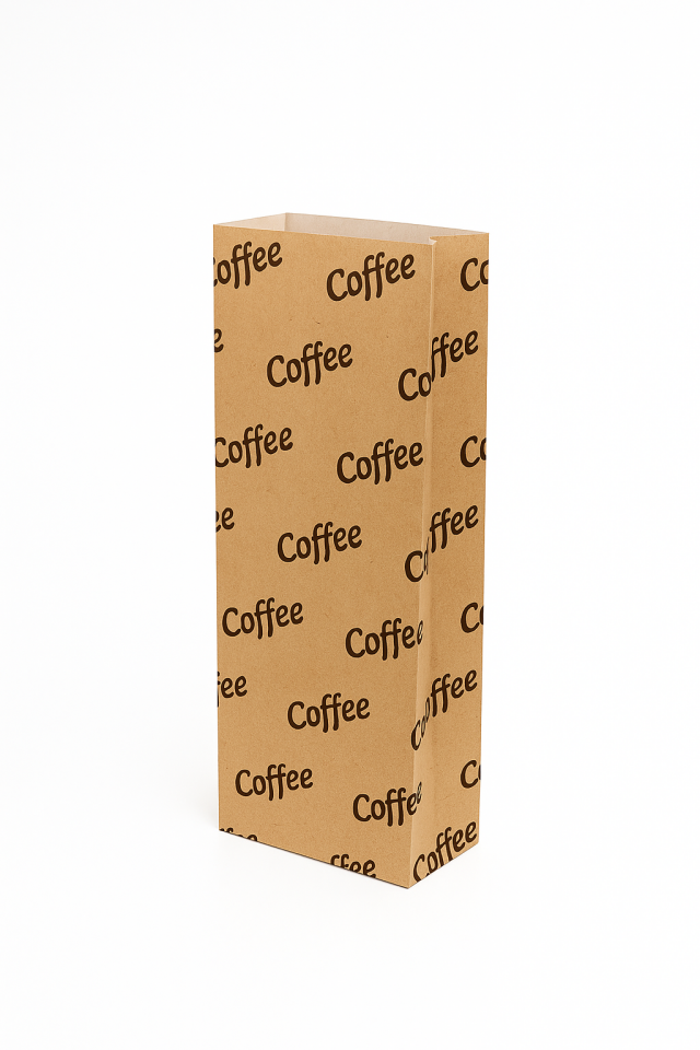 Kese Kraft 8x22x4 Cm Kare Dipli Çift Katlı Coffee Baskılı