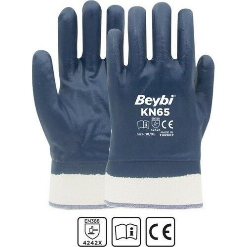 KN65 Pamuk Petrolcü Nitril İş Eldiveni ( 1 Çift )
