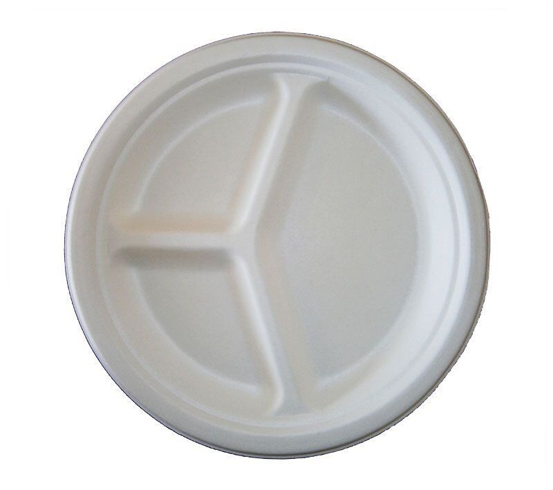 Ekolojik Tabak 3 Gözlü 25 cm 10 inc ( 25 Adet )