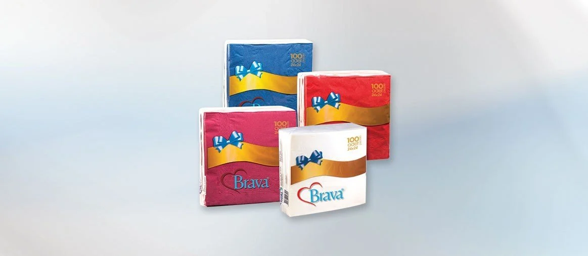 Brava 33x33 Kenar Desenli Peçete (12 Paket)